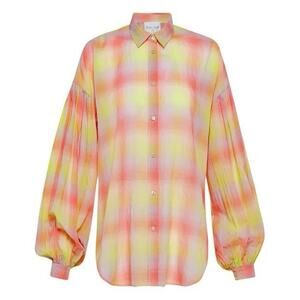 Forte Forte Multicolor Tartan Plaid Long Sleeve Buttondown Shirt Top 1/Small